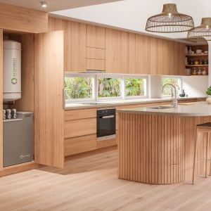 ecoGEO+ Lite in kitchen with storage tank